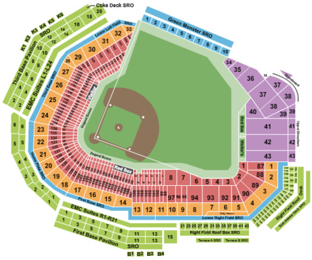 fenway park concert seating chart. Baseball Seating Map